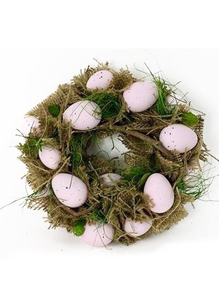 Věnec velikonoční s vajíčky sv.růž /22cm - Dekorace a domácnost Dekorace Velikonoce